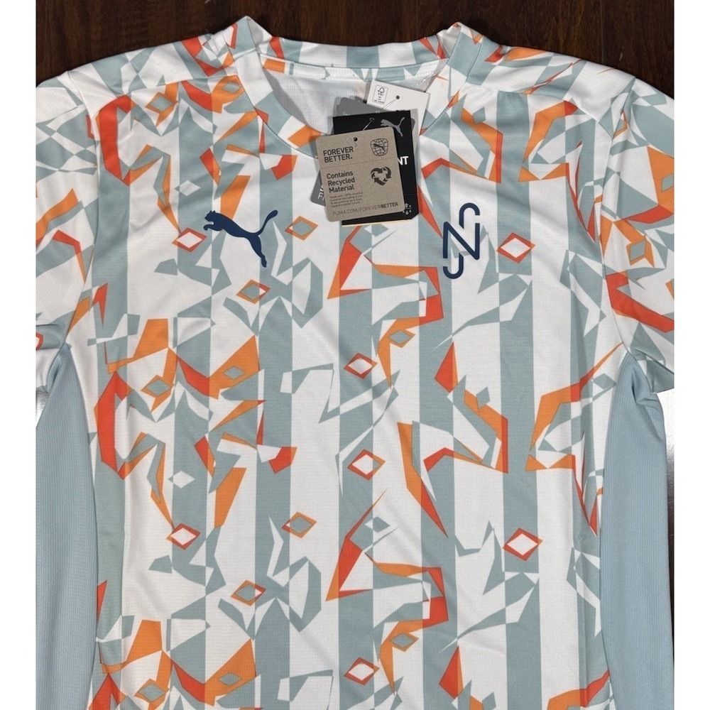 PUMA Neymar Jr Creativity Soccer Jersey White Blue Men's Sz M *NEW* 658953-13 - Picture 3 of 7